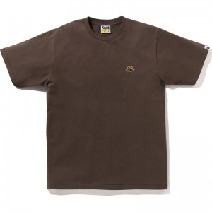 Men Bape Bee One Point Tee T Shirts Brown USA | JQ3583653