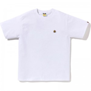 Men Bape Bee One Point Tee T Shirts White USA | IK9145715