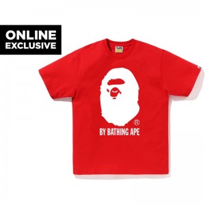 Men Bape Bicolor By Bathing Ape Tee Bapec T Shirts Red USA | LD6089909