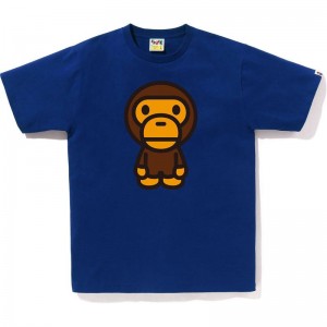 Men Bape Big Baby Milo Tee T Shirts Blue USA | XV8090500
