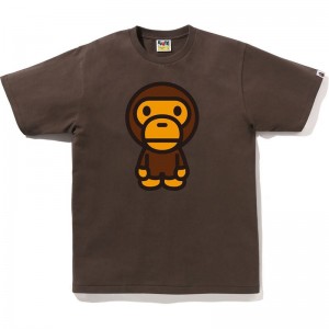 Men Bape Big Baby Milo Tee T Shirts Brown USA | WM4135715