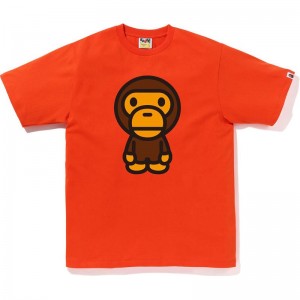 Men Bape Big Baby Milo Tee T Shirts Orange USA | YW7161011