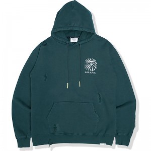 Men Bape Black Logo Distressed Hoodie Hoodie Green USA | VW3953693