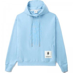 Men Bape Black Logo Hoodies Hoodie Blue USA | KB3440940