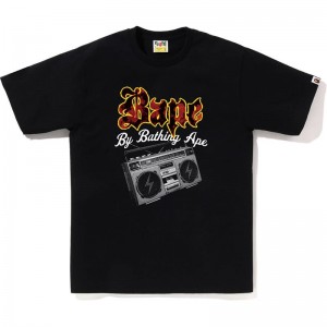 Men Bape Boombox Tee T Shirts Black USA | GZ3356036