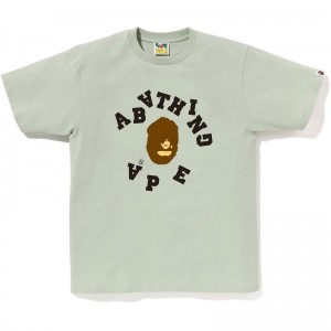 Men Bape Broken College Tee T Shirts Green USA | MC3341631