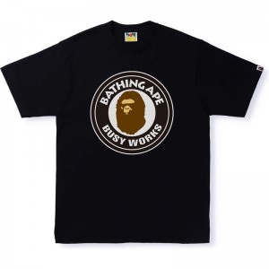 Men Bape Busy Works Tee T Shirts Black USA | KT2893683