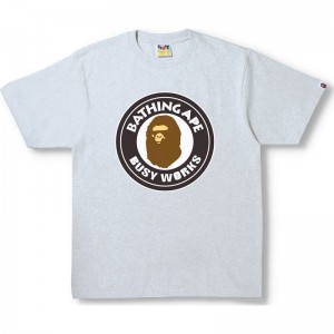 Men Bape Busy Works Tee T Shirts Grey USA | MU8026406