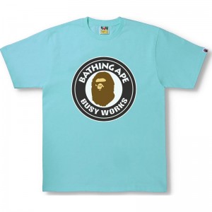 Men Bape Busy Works Tee T Shirts Sax USA | DJ2294824