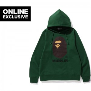 Men Bape By Bathing Ape Relaxed Pullover Hoodie Bapec Hoodie Green USA | PP9293423