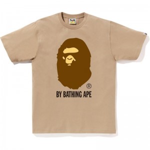 Men Bape By Bathing Ape Tee T Shirts Beige USA | YG1449249