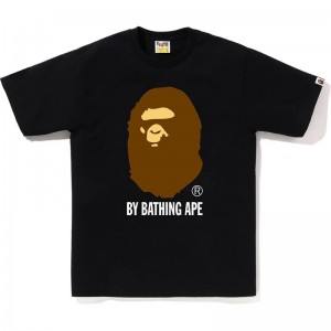 Men Bape By Bathing Ape Tee T Shirts Black USA | QN5621361