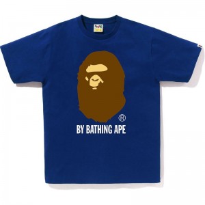 Men Bape By Bathing Ape Tee T Shirts Blue USA | HE9595355