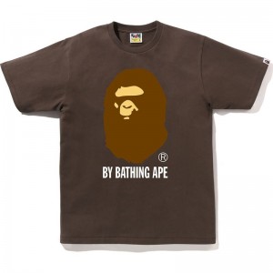 Men Bape By Bathing Ape Tee T Shirts Brown USA | NJ2503353