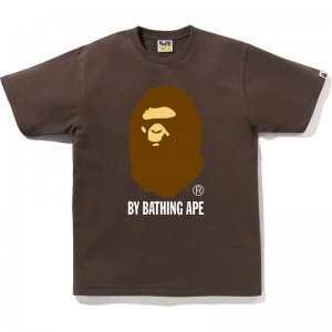 Men Bape By Bathing Ape Tee T Shirts Brown USA | UR2081201