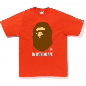 Men Bape By Bathing Ape Tee T Shirts Orange USA | DF7499449