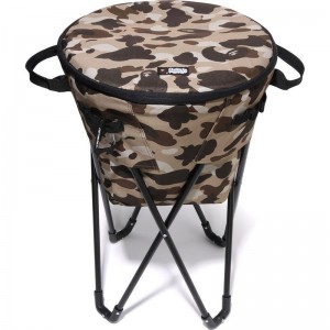 Men Bape Camo Camp Stand Cooler Accessories Beige USA | WR4133313