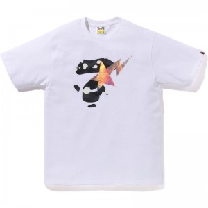 Men Bape City Camo Ape Face Sta Tee T Shirts White USA | MQ5673763