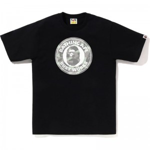 Men Bape City Camo Busy Works Tee T Shirts Black USA | EV5024404