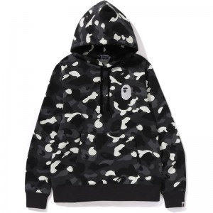 Men Bape City Camo Large Ape Head Pullover Hoodie Hoodie Black USA | LM3254624