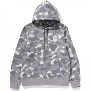 Men Bape City Camo Large Ape Head Pullover Hoodie Hoodie Grey USA | QX3605165