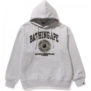 Men Bape College Graphic Pullover Hoodie Hoodie Grey USA | RY6230820