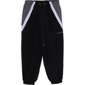 Men Bape Color Blocking Metal Logo Pin Track Pants Pants Black USA | AR0885485