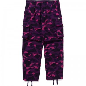 Men Bape Color Camo 6 Pocket Pants Pants Purple USA | HD6074704