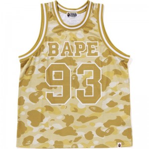 Men Bape Color Camo Basketball Tank Top T Shirts Yellow USA | RR7298528