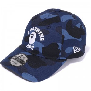 Men Bape Color Camo College New Era 9twenty Cap Caps Navy USA | CP0485745