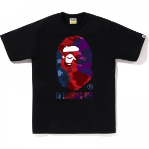 Men Bape Color Camo Crazy By Bathing Ape Tee T Shirts Black USA | IP4985895