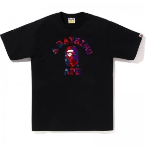 Men Bape Color Camo Crazy College Tee T Shirts White USA | LQ1590850