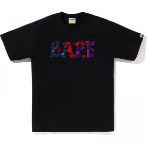 Men Bape Color Camo Crazy Logo Tee T Shirts White USA | IA7593153