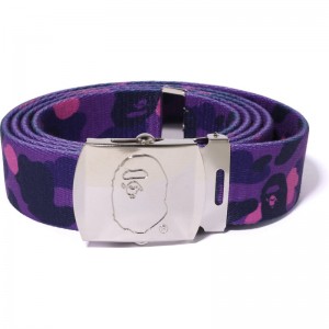 Men Bape Color Camo Gi Belt Accessories Purple USA | RY6802082