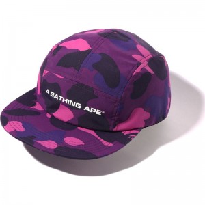 Men Bape Color Camo Jet Cap Caps Purple USA | BX4023103