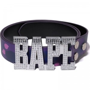 Men Bape Color Camo Leather Belt Accessories Purple USA | AN7024704