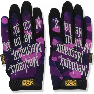 Men Bape Color Camo Mechanix Wear Gloves Accessories Purple USA | UX6495445