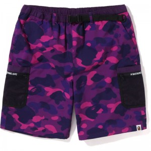 Men Bape Color Camo Mesh Pocket Shorts Shorts Green USA | CI3212222