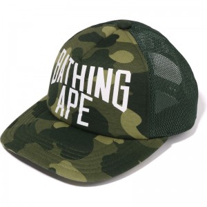 Men Bape Color Camo Nyc Logo Mesh Cap Caps Green USA | DH8924694