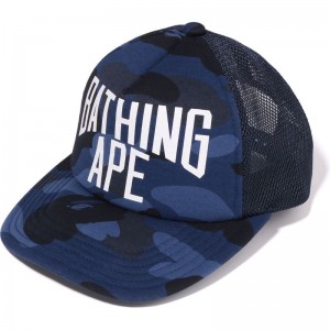 Men Bape Color Camo Nyc Logo Mesh Cap Caps Purple USA | MZ2699669