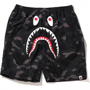 Men Bape Color Camo Shark Beach Shorts Shorts Red USA | EH4609469