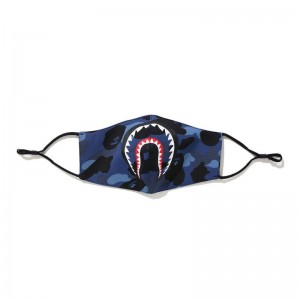 Men Bape Color Camo Shark Mask Accessories Navy USA | VV5159019