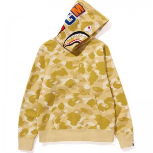 Men Bape Color Camo Shark Pullover Hoodie Hoodie Yellow USA | MT9798978