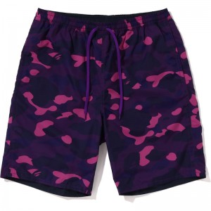 Men Bape Color Camo Shark Reversible Shorts Shorts Purple USA | HB4077807