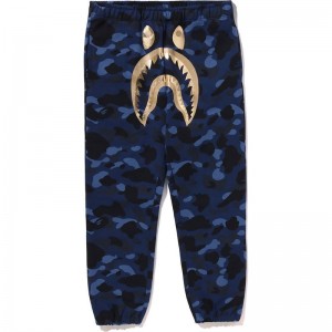 Men Bape Color Camo Shark Sweat Pants Pants Navy USA | AF7454844