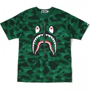 Men Bape Color Camo Shark Tee Cut And Sewn Purple USA | UT4289529
