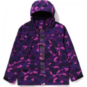 Men Bape Color Camo Snowboard Jacket Jackets Purple USA | RM0488148