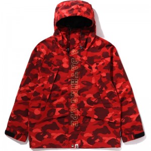 Men Bape Color Camo Snowboard Jacket Jackets Red USA | DI6047707