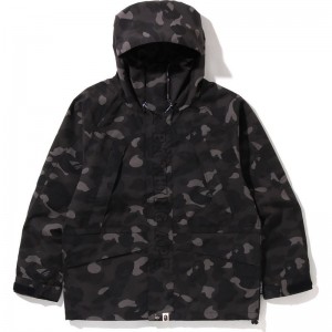 Men Bape Color Camo Snowboard Jacket Jackets Black USA | DE0286426