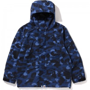 Men Bape Color Camo Snowboard Jacket Jackets Navy USA | ZP0783073
